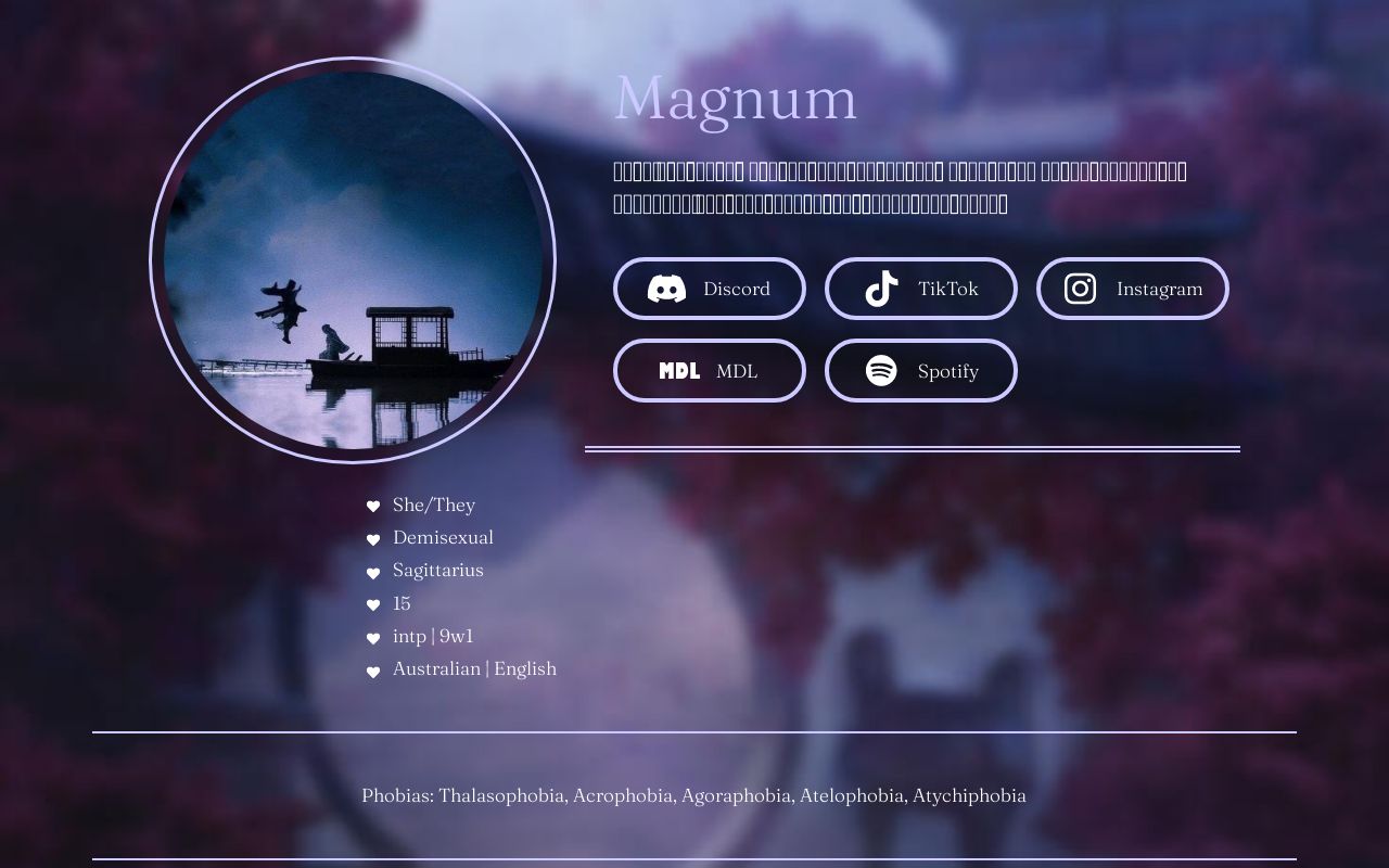 Carrd profile picture for @magnum